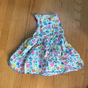 Mini Boden White and Yellow Dress